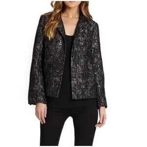 Eileen Fisher Open Front Textured Blazer Jacket Small/Medium Knit Layering